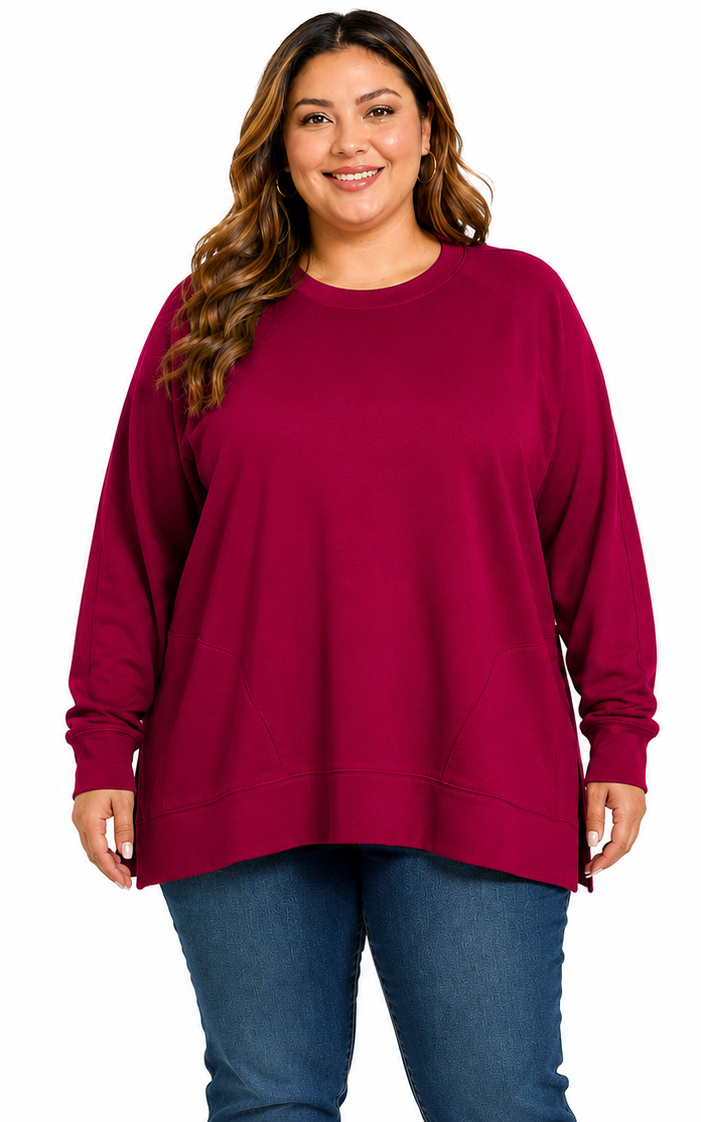 Morgan Scuba Side-Slit Pullover
