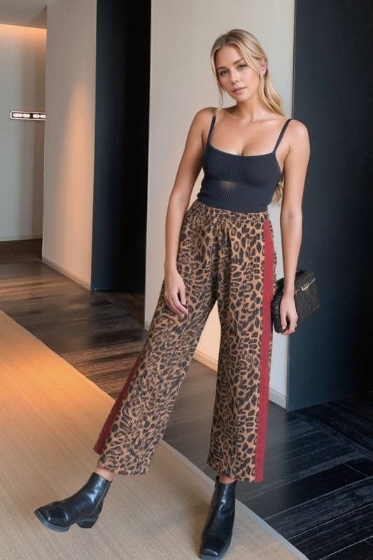 EP6880-10 ANIMAL PRINT PANTS: Brown / 2-2-2 (1X-2X-3X)