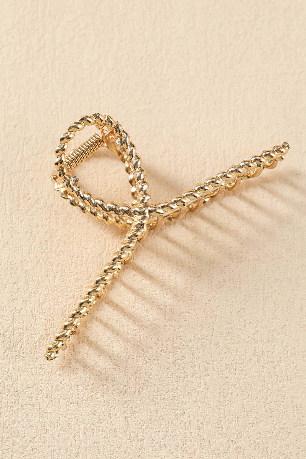 Gold Twist Large Alloy Hair Clip: Gold
