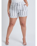YMI Plus Drawstring Waistband Linen Shorts