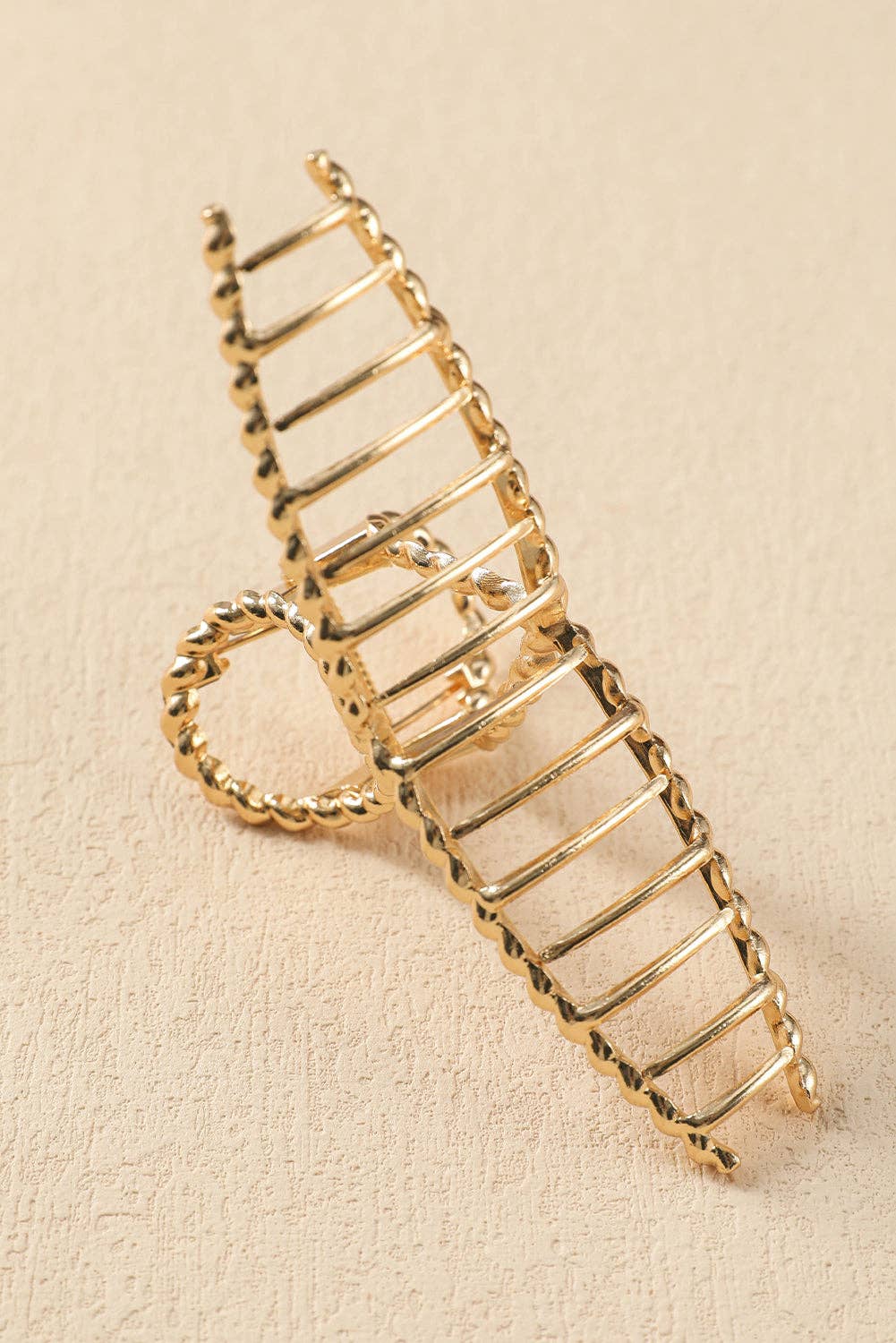 Gold Twist Large Alloy Hair Clip: Gold