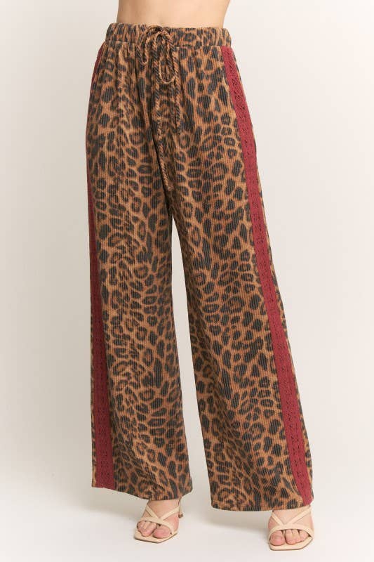 EP6880-10 ANIMAL PRINT PANTS: Brown / 2-2-2 (1X-2X-3X)