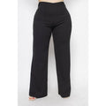 PLUS SIZE WIDE LEG PANTS: Black
