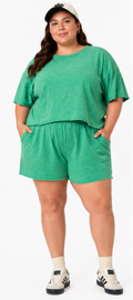 Alexa Mineral Washed Casual Knit Top & Shorts