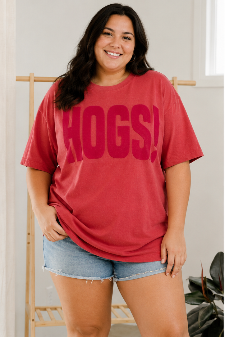Arkansas Razorbacks Hogs Mono Puff Ink Heavyweight Graphic Tee