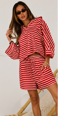 Red Stripe Two-Piece Set