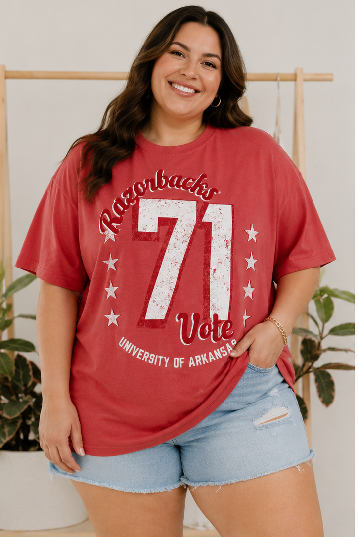 Arkansas Razorbacks Jersey Patch Heavyweight Graphic Tee