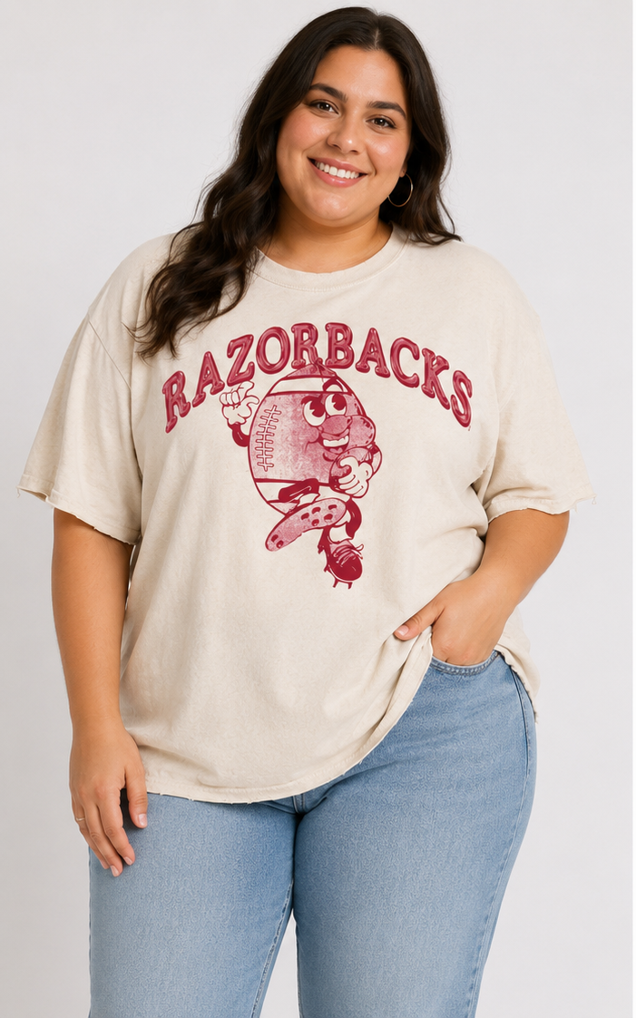 Arkansas Razorbacks Football Run Thrifted Graphic Tee