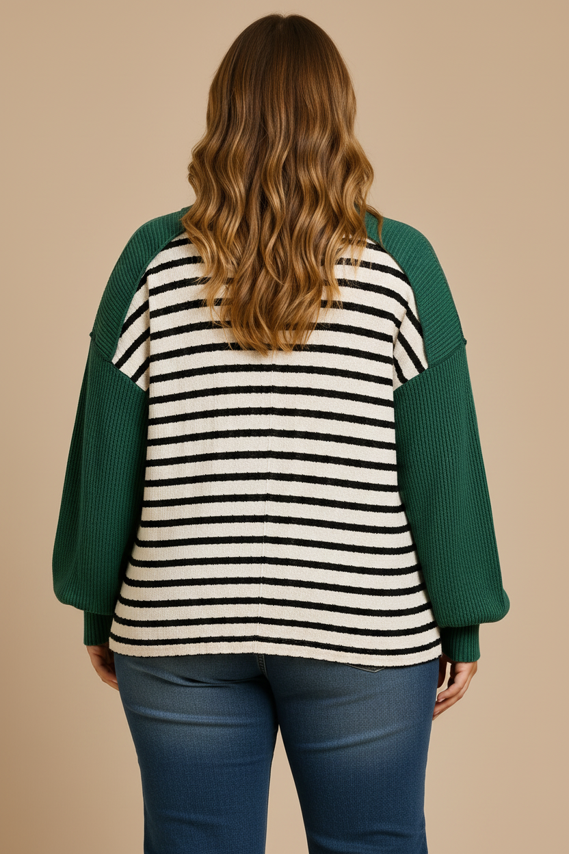 Stripe & Solid Urban Ribbed Contrast Top — Back View