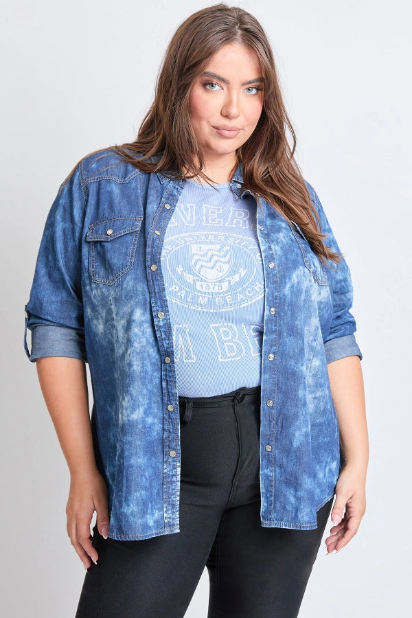 Chambray Long Sleeve Top